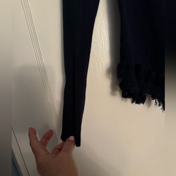 Lilly Pulitzer Navy Ferrera Asymmetrical Sweater with Tassels Size M - Picture 5 of 5